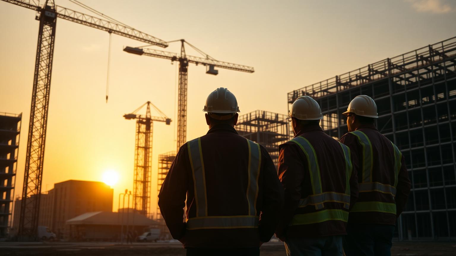A documentary crew filming an academic campus under construction